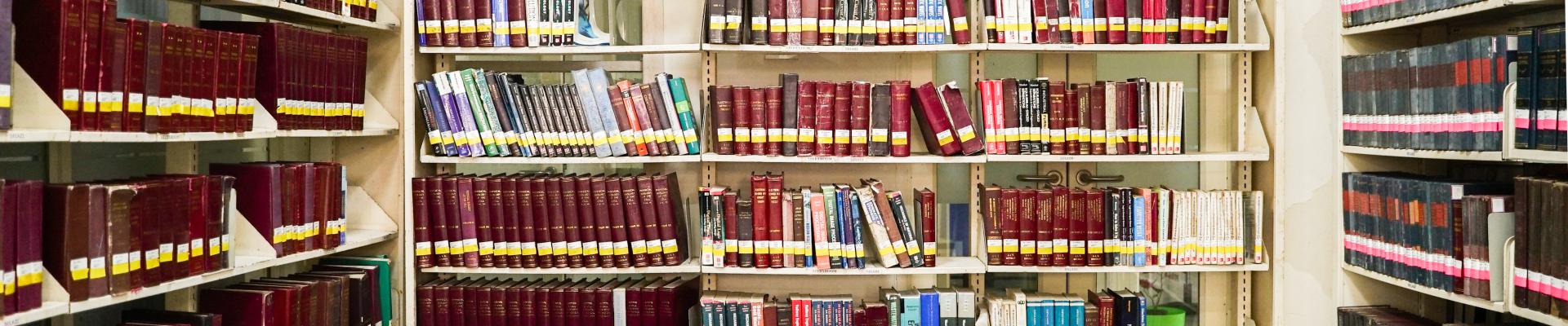 Books arranged at the library