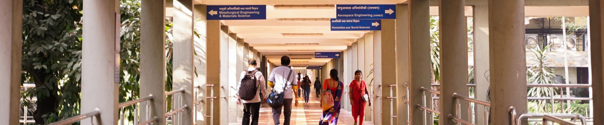 Infinity corridor leading to different departments