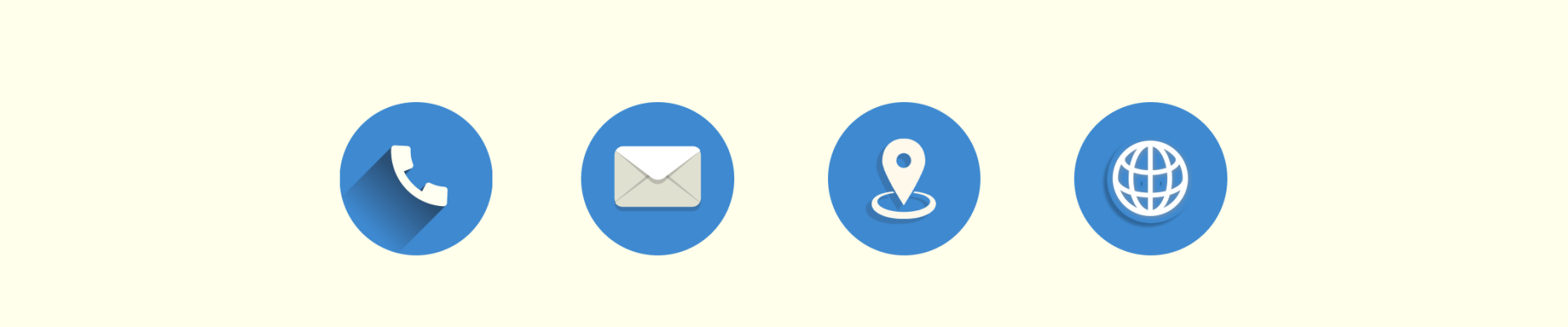 Logo of phone, mail, location and web