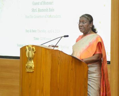 President Of India Droupadi Murmu addressing audience