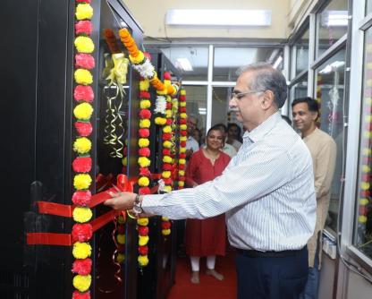 Prof. Milind Atrey, Deputy Director (ART), inaugurating the new Telephone Exchange