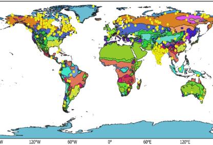 Map indicating (in yellow) lake locations chosen for the study (Credits: Prof. J. Indu and Kumar Nitish)